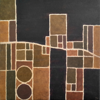 South Australia in Drought II. Acrylic on 8” x 8” canvas, 2025. $120.