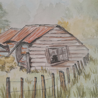 Wallaceville Rd. Watercolour on paper, 2026. $110.