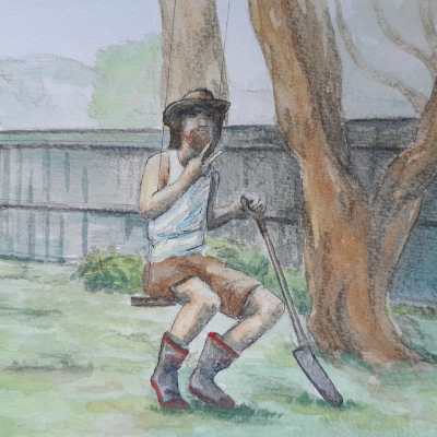Woburn. Watercolour on paper, 2026. $110.